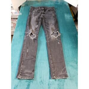 American Eagle Jeans Size 28x32 Mens Black Pants Dark Mid Rise Slim Straight